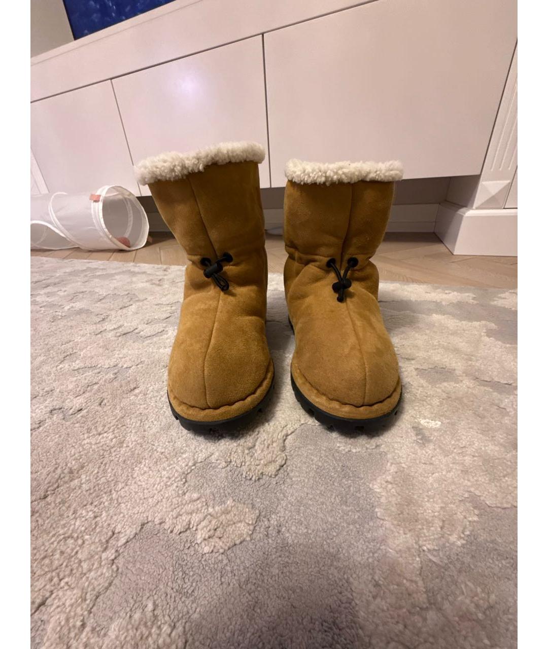 PRADA Бежевые замшевые полусапоги, фото 2