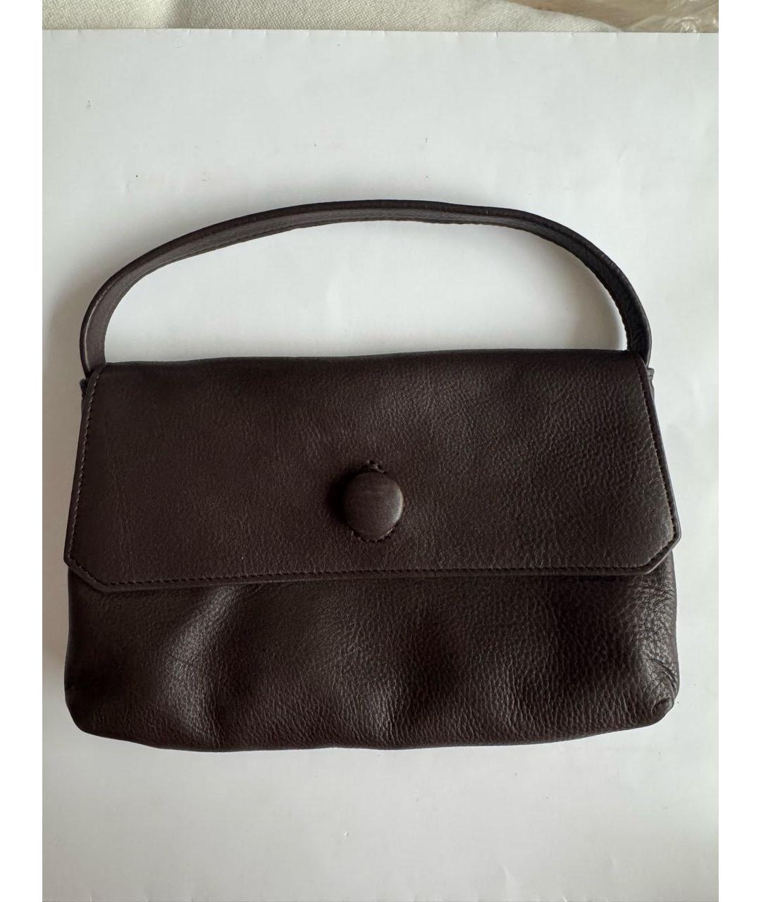 THE ROW Коричневая кожаная сумка с короткими ручками, фото 7