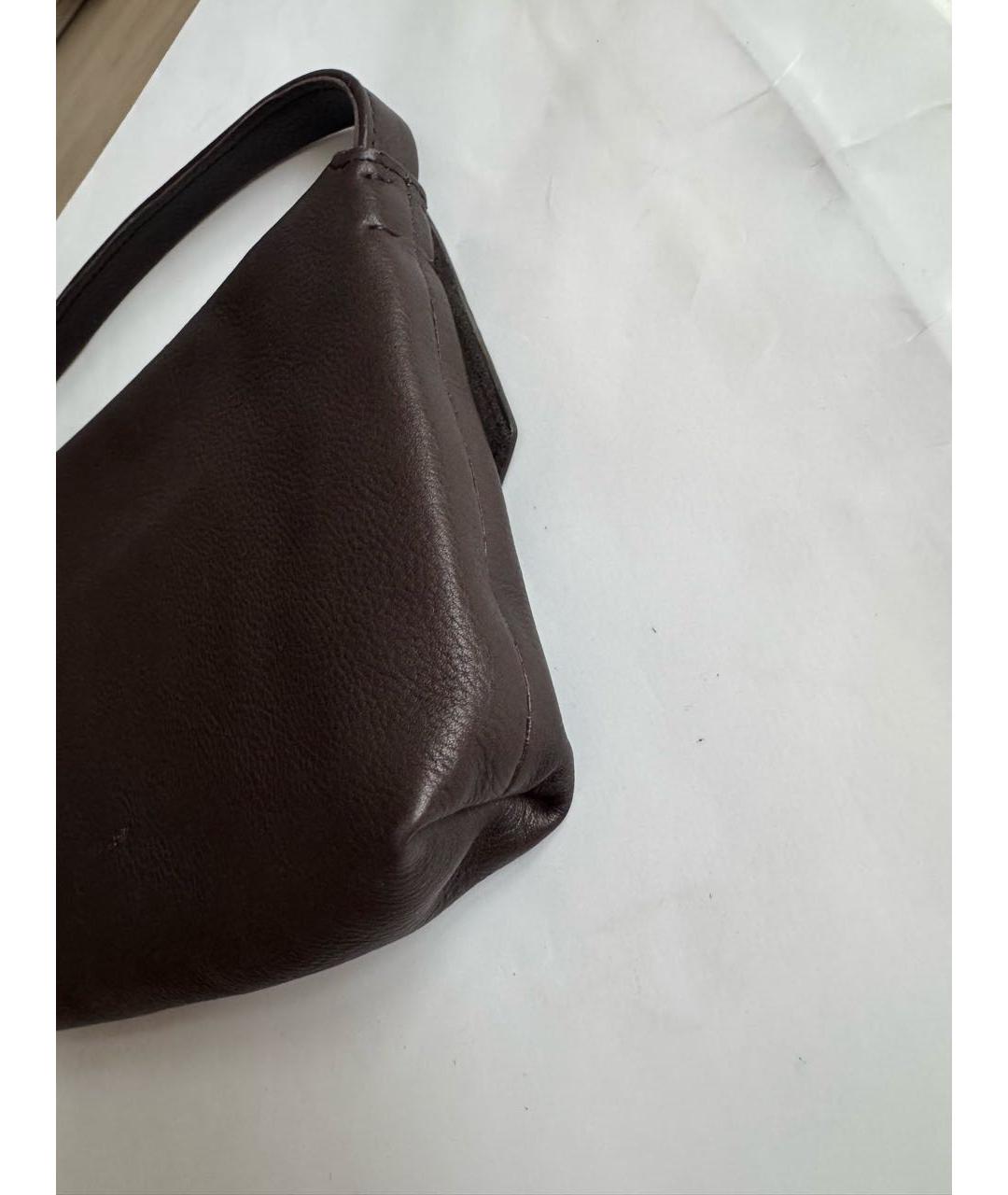 THE ROW Коричневая кожаная сумка с короткими ручками, фото 3