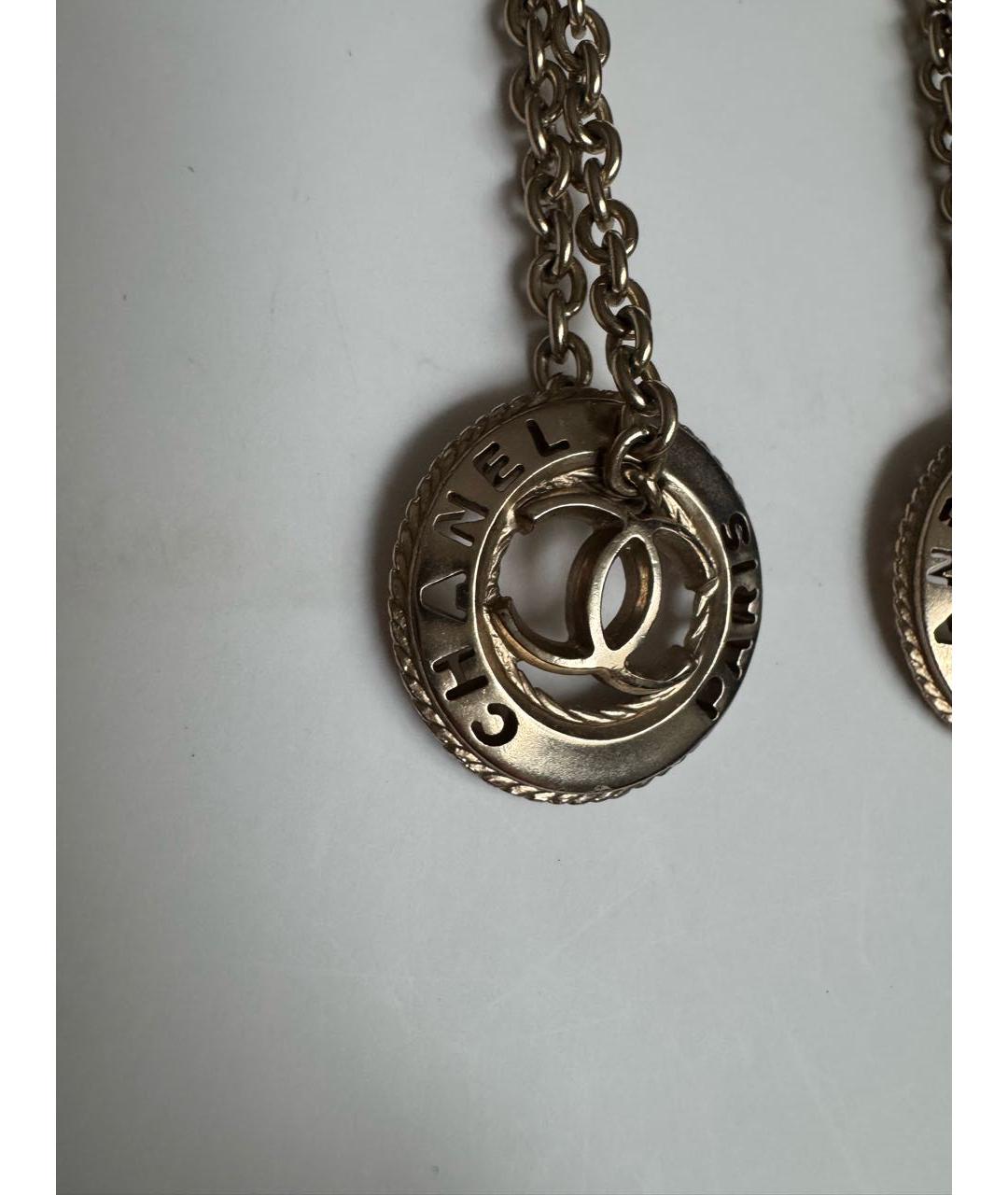 CHANEL Золотые металлические серьги, фото 3