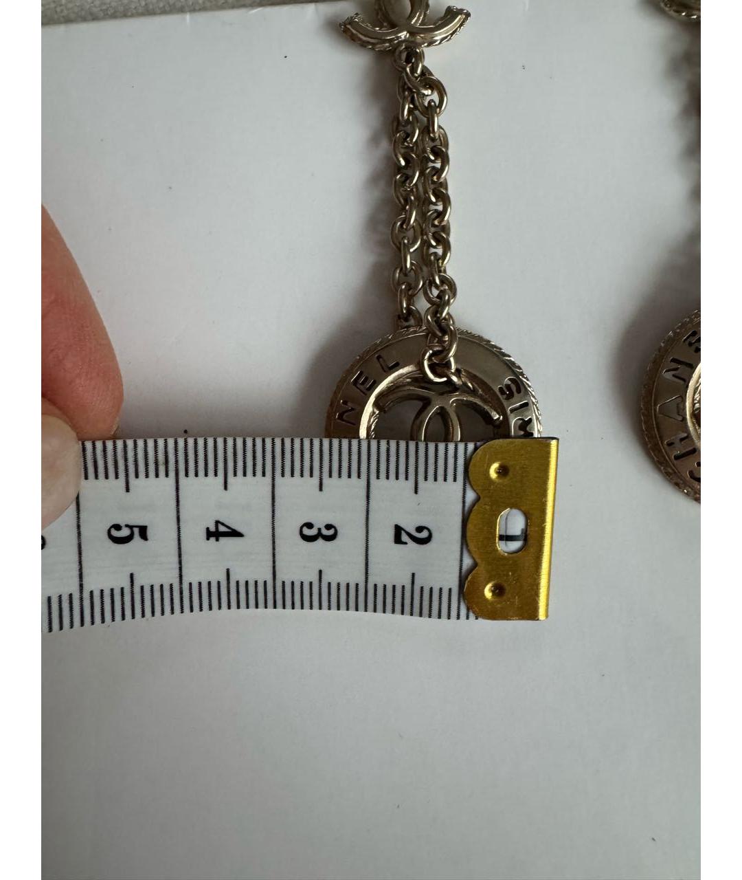 CHANEL Золотые металлические серьги, фото 6