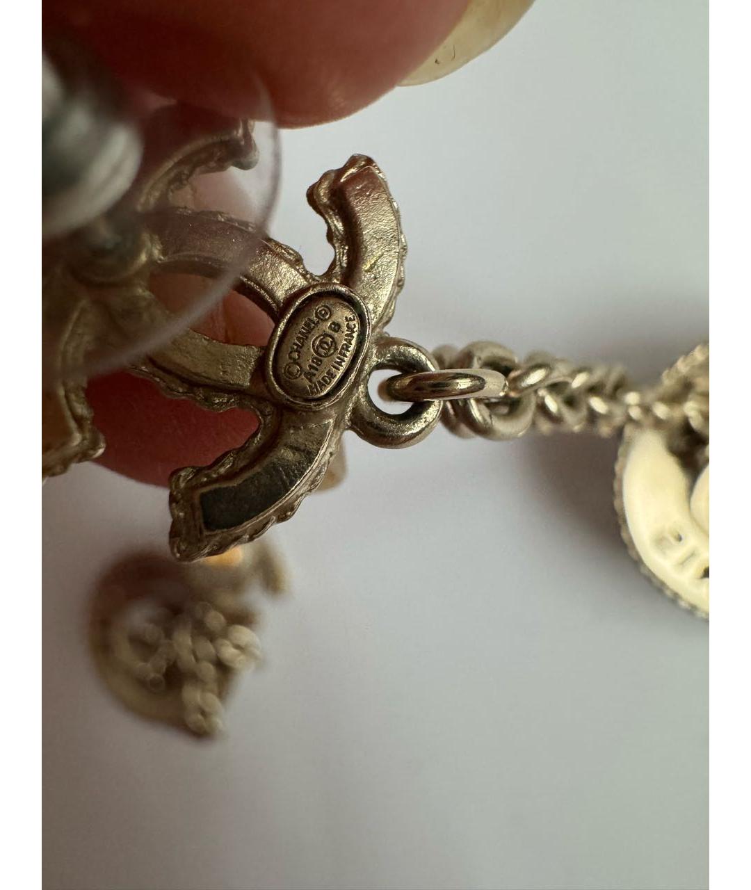 CHANEL Золотые металлические серьги, фото 7