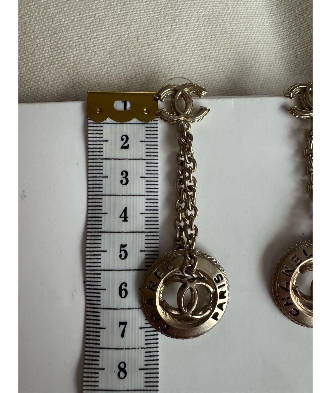 CHANEL Золотые металлические серьги, фото 5