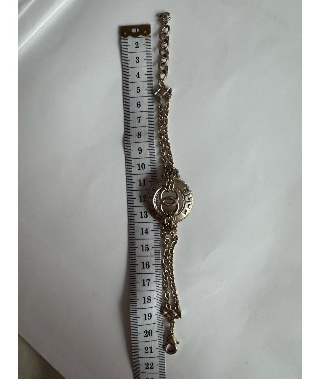 CHANEL Золотой металлический браслет, фото 5