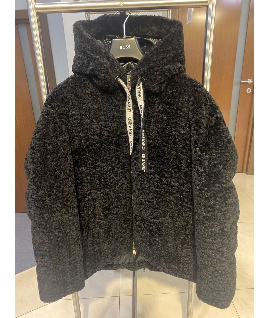 ERMANNO SCERVINO Черный полиэстеровый пуховик, фото 9