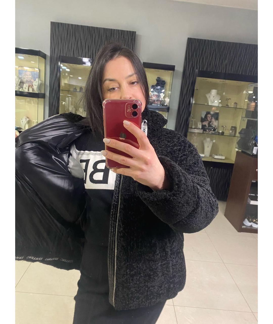 ERMANNO SCERVINO Черный полиэстеровый пуховик, фото 8