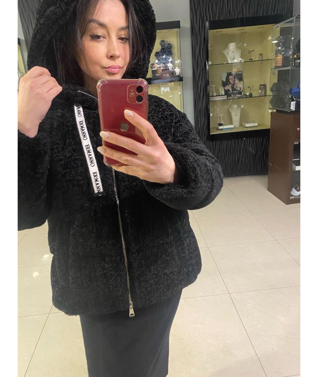 ERMANNO SCERVINO Черный полиэстеровый пуховик, фото 7