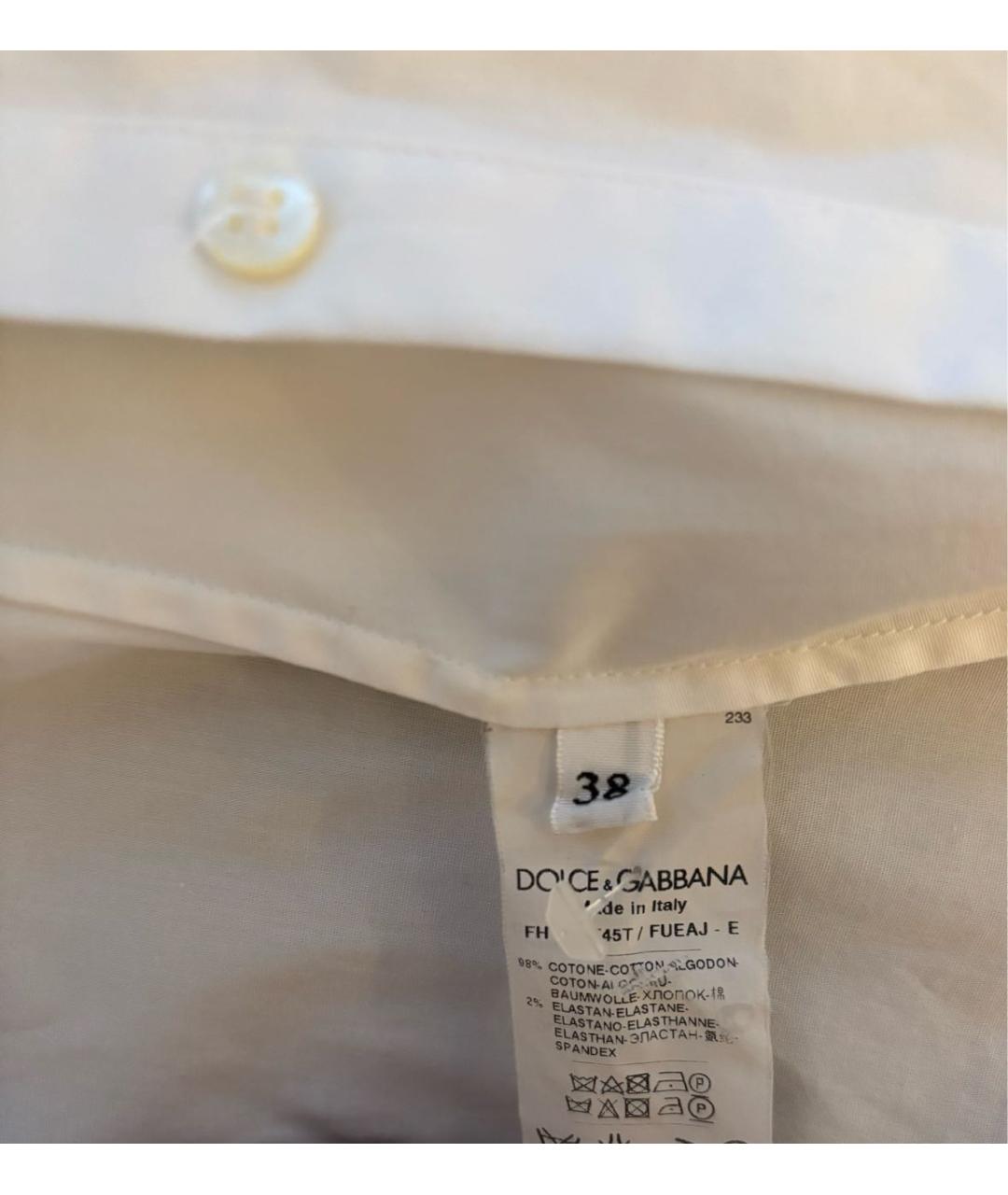 DOLCE&GABBANA Белая хлопковая рубашка, фото 6
