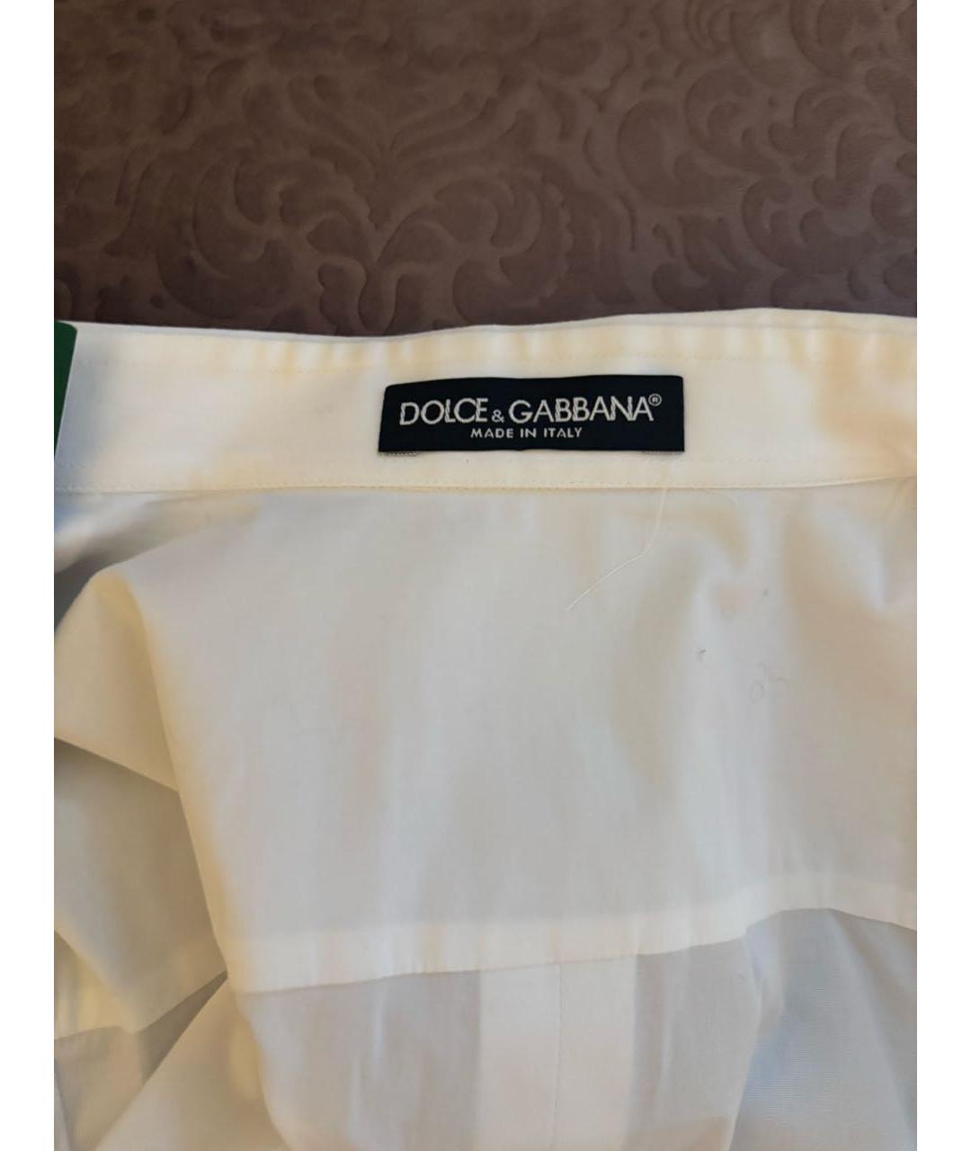 DOLCE&GABBANA Белая хлопковая рубашка, фото 5