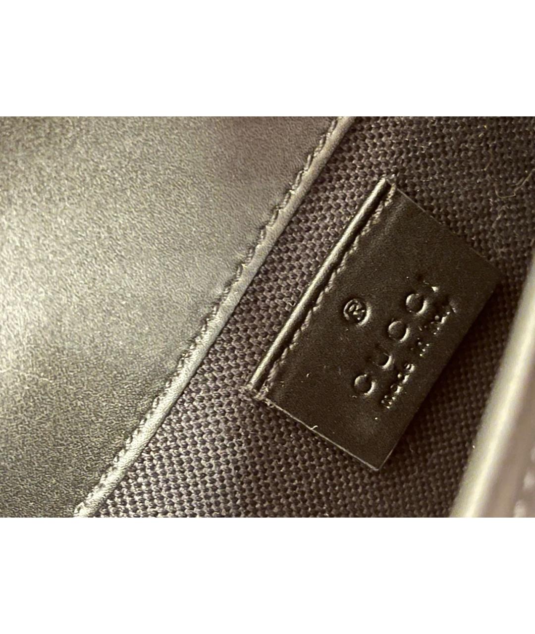 GUCCI Антрацитовая кожаная поясная сумка, фото 5