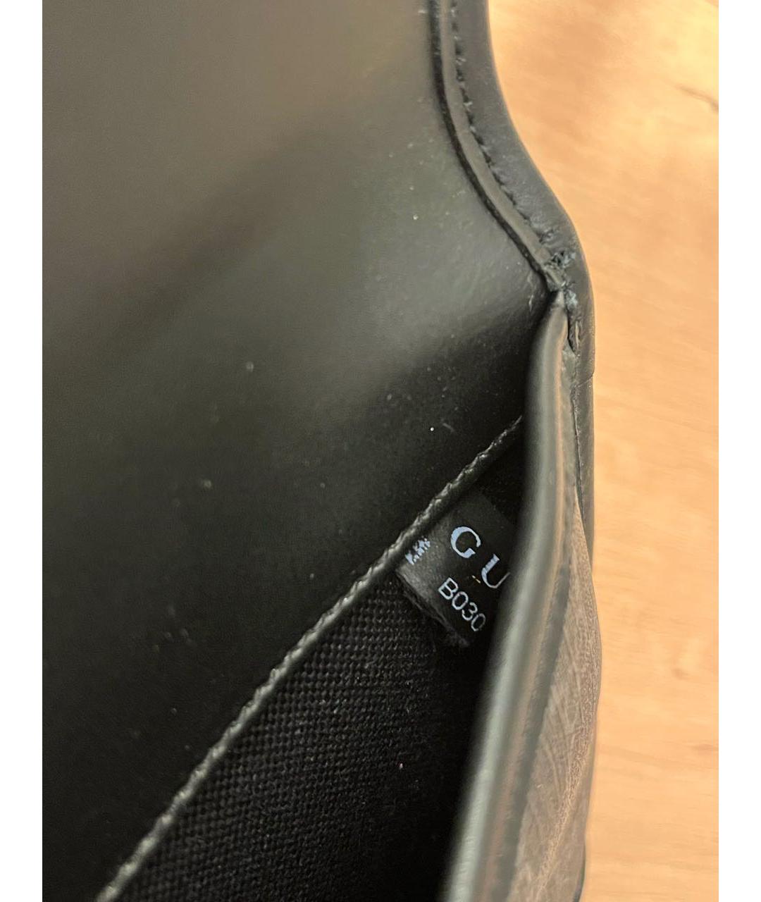 GUCCI Антрацитовая кожаная поясная сумка, фото 6