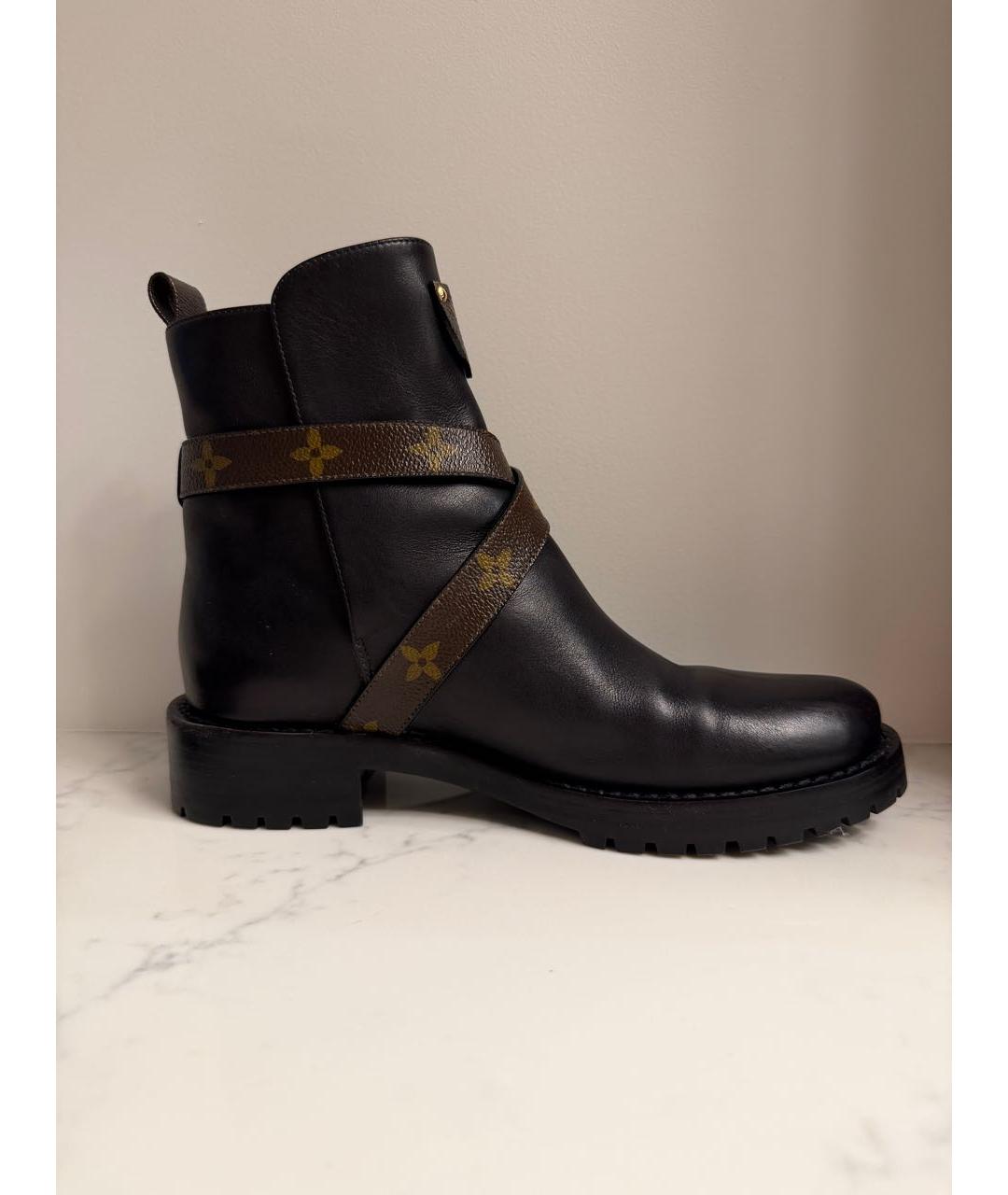 LOUIS VUITTON Коричневые кожаные ботинки, фото 7