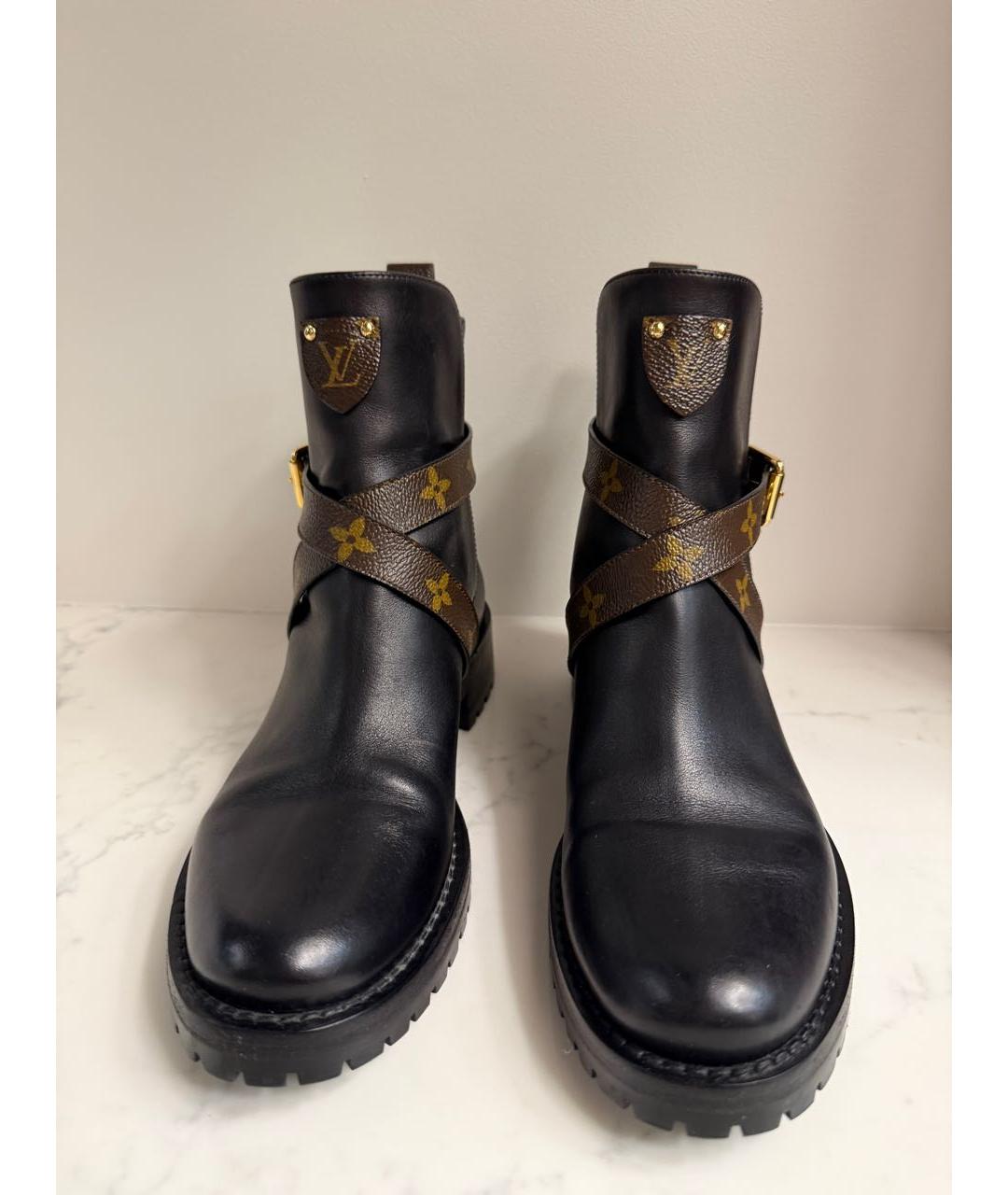 LOUIS VUITTON Коричневые кожаные ботинки, фото 2