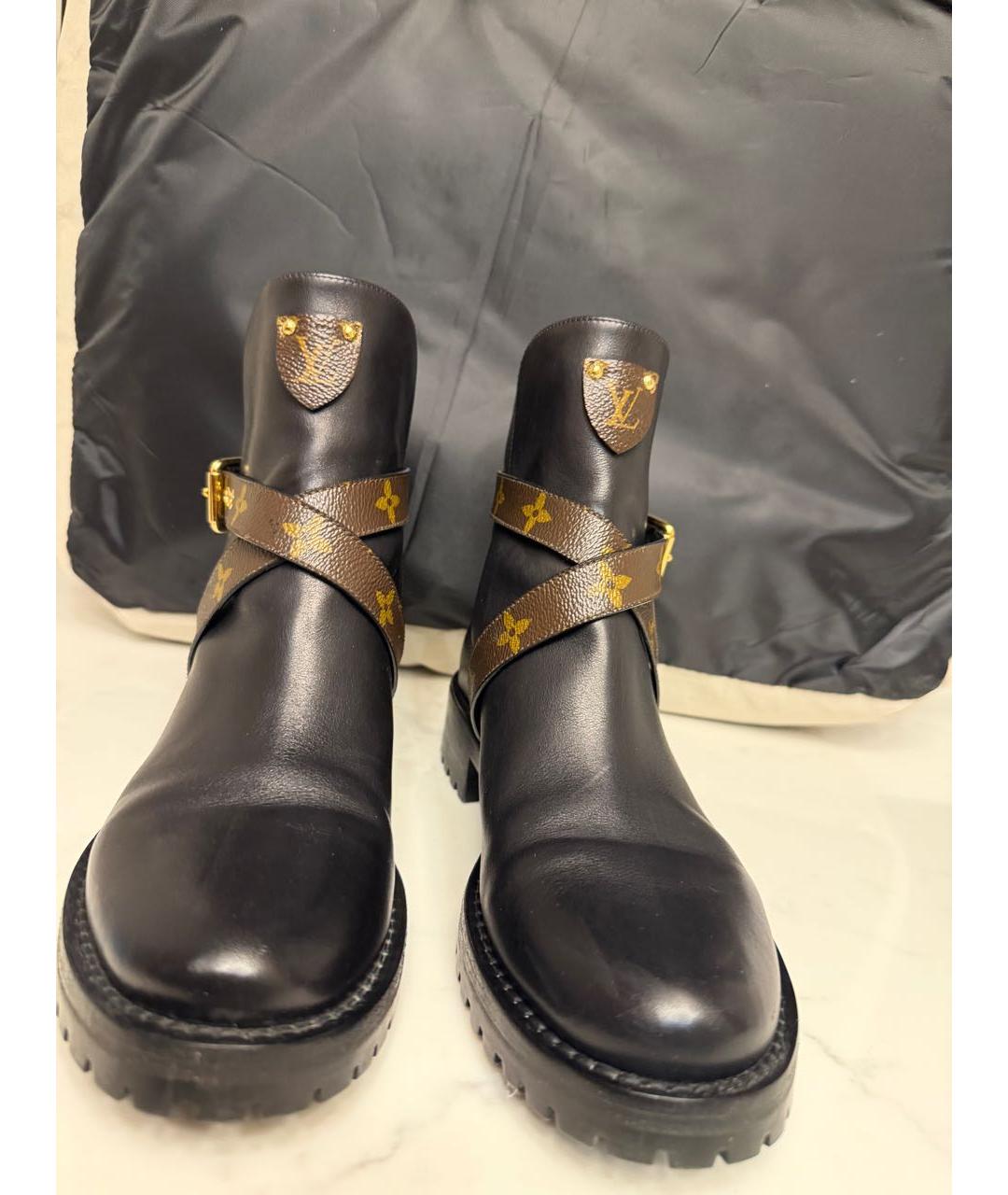 LOUIS VUITTON Коричневые кожаные ботинки, фото 3