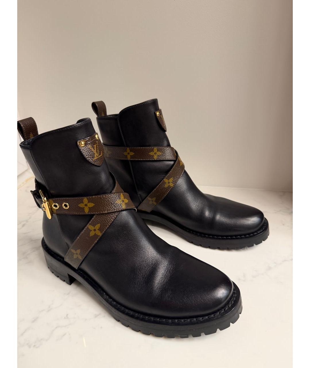 LOUIS VUITTON Коричневые кожаные ботинки, фото 8