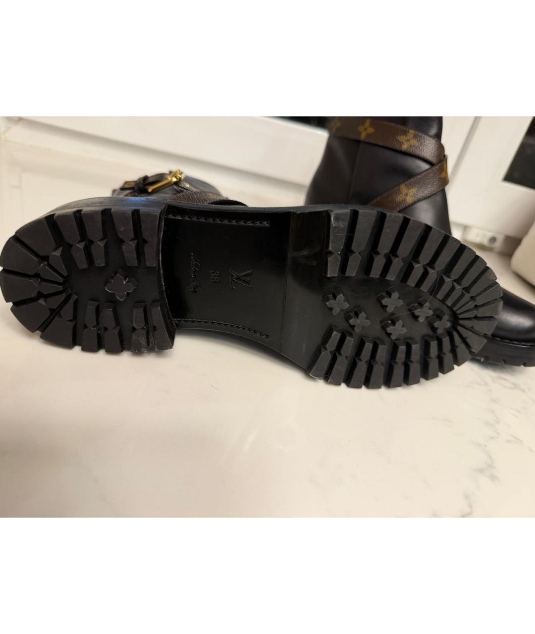 LOUIS VUITTON Коричневые кожаные ботинки, фото 5