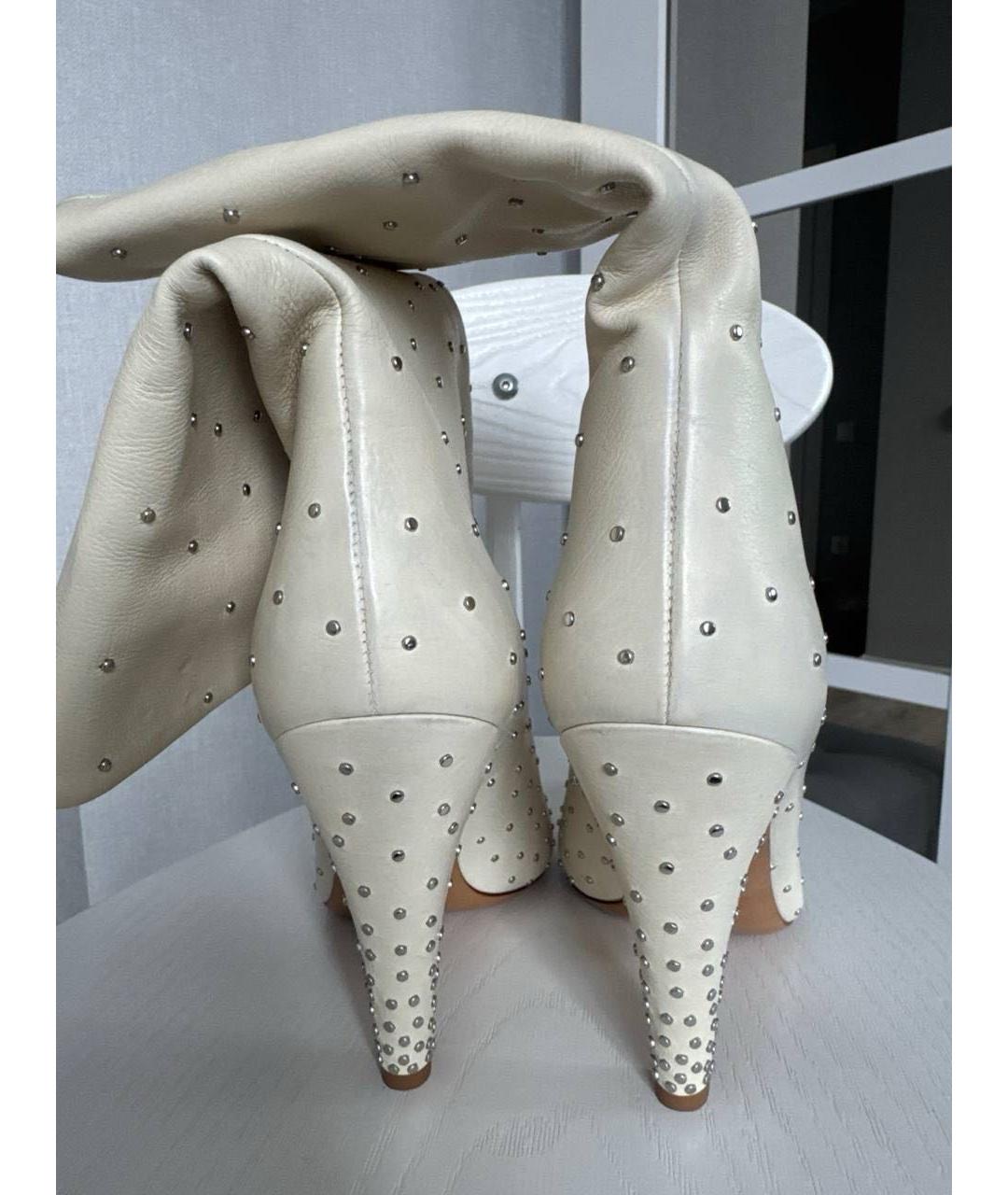 VALENTINO Белые кожаные сапоги, фото 5