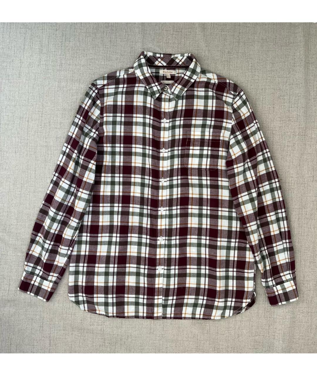 BARBOUR Бордовая хлопковая рубашка, фото 9
