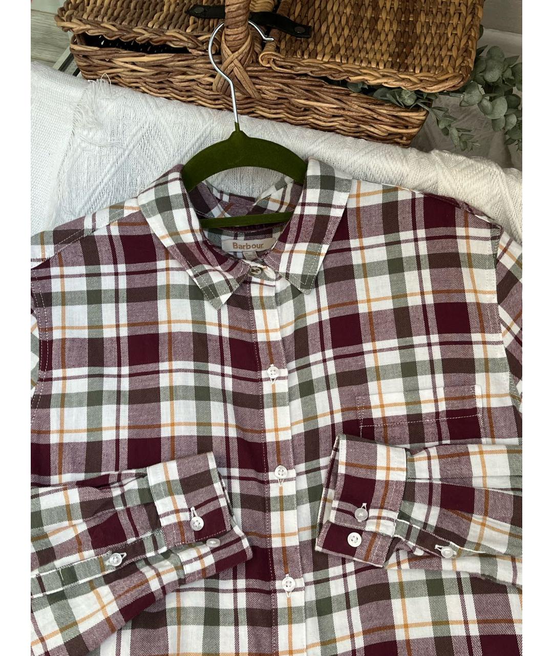 BARBOUR Бордовая хлопковая рубашка, фото 7