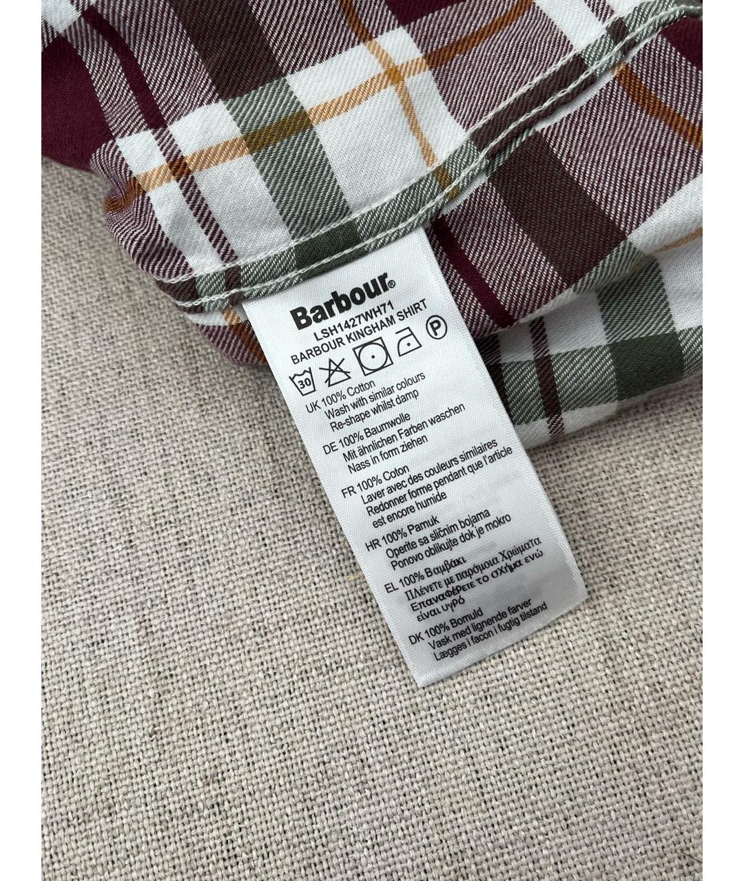 BARBOUR Бордовая хлопковая рубашка, фото 8