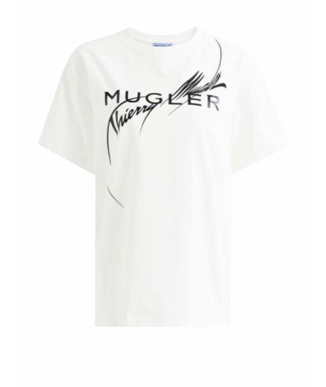 MUGLER Белая хлопковая футболка, фото 1