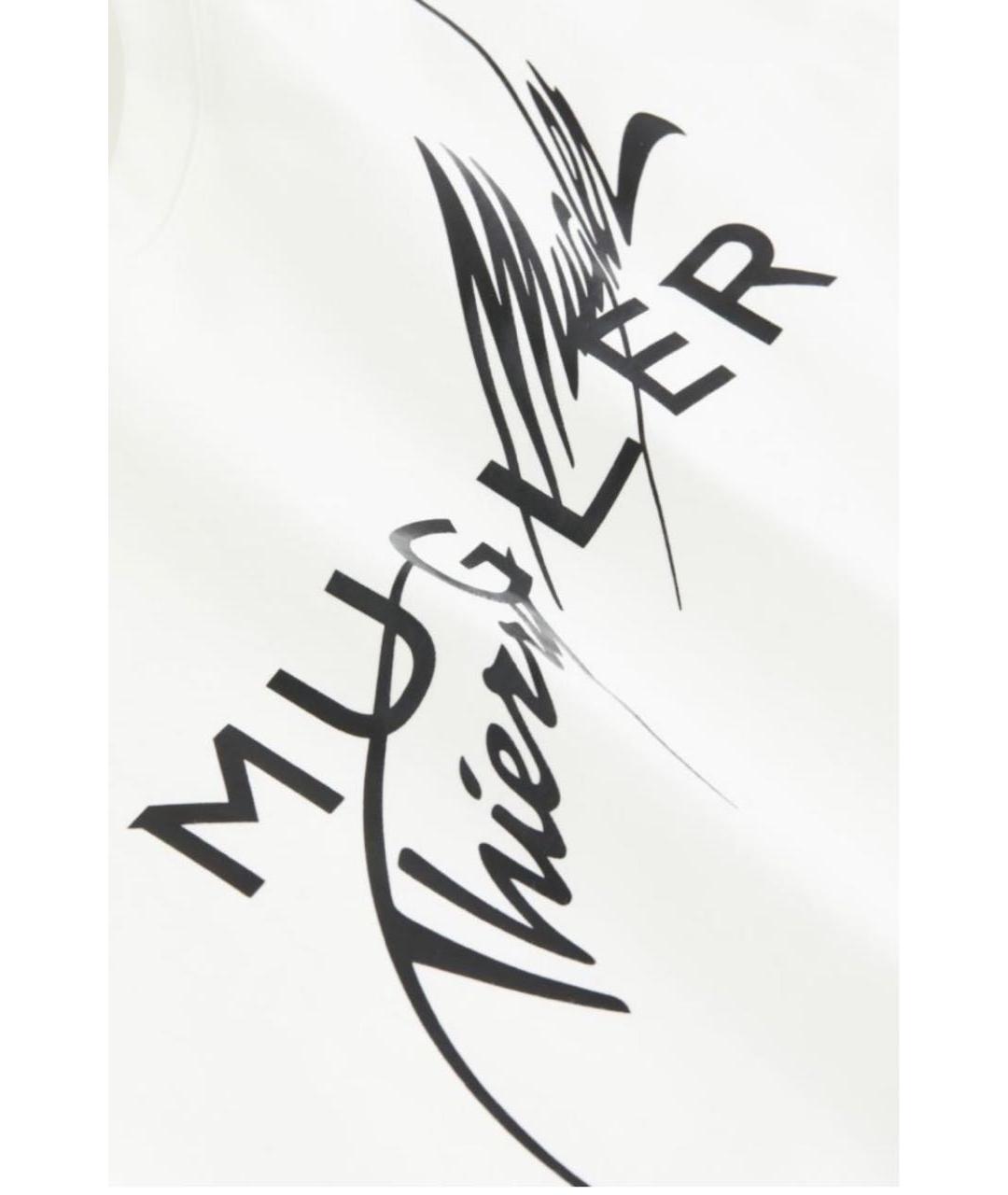 MUGLER Белая хлопковая футболка, фото 4