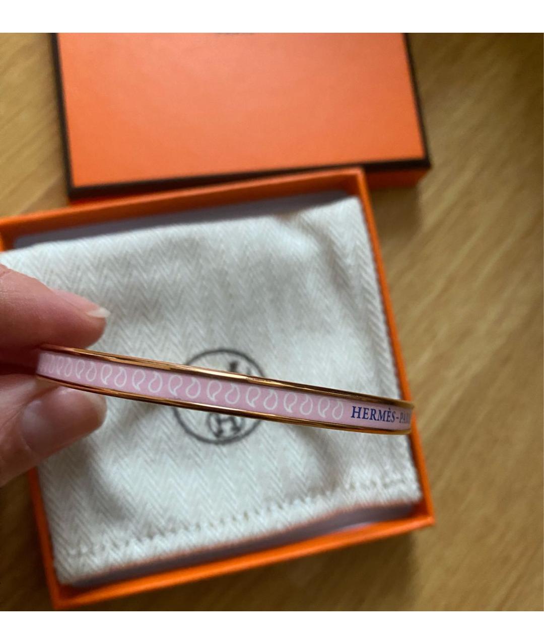 HERMES Розовый металлический браслет, фото 3