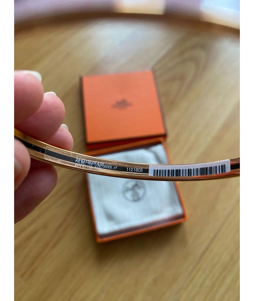 HERMES Розовый металлический браслет, фото 5