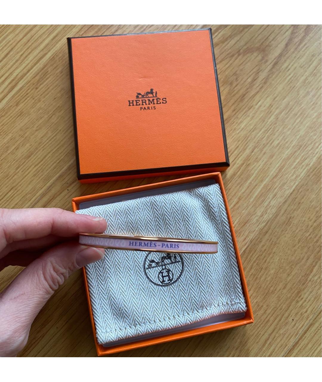 HERMES Розовый металлический браслет, фото 2