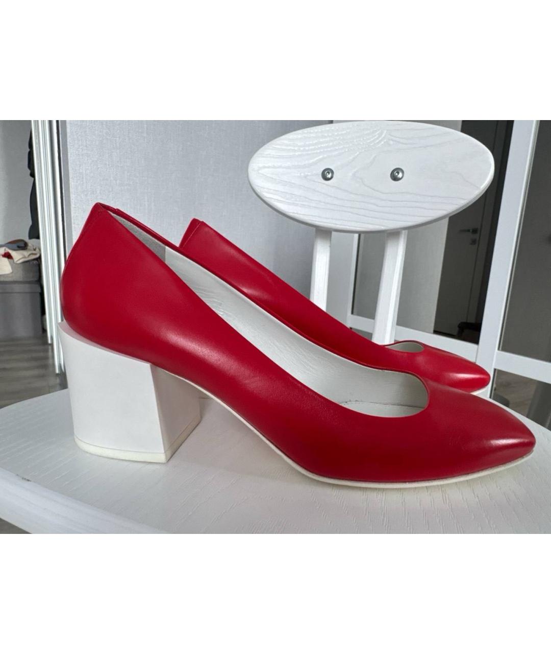 LANVIN Красные кожаные туфли, фото 9