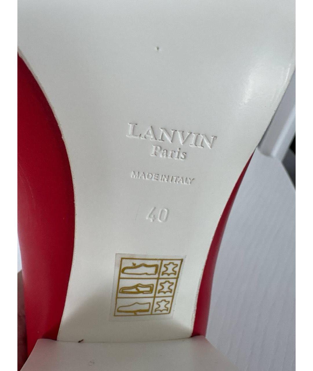 LANVIN Красные кожаные туфли, фото 6