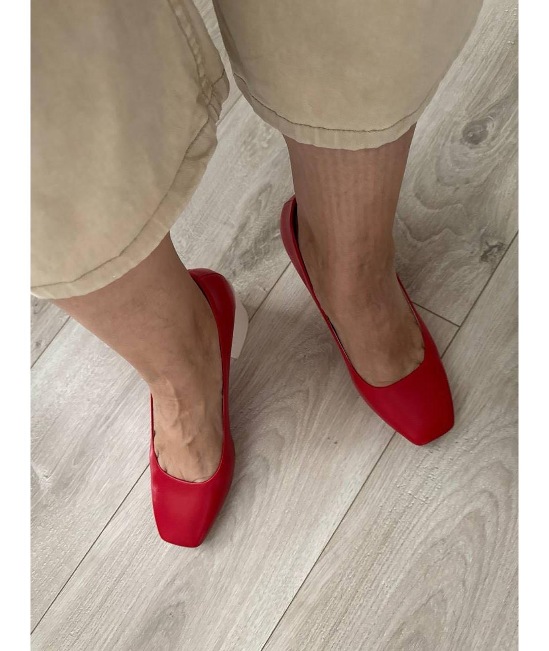 LANVIN Красные кожаные туфли, фото 7