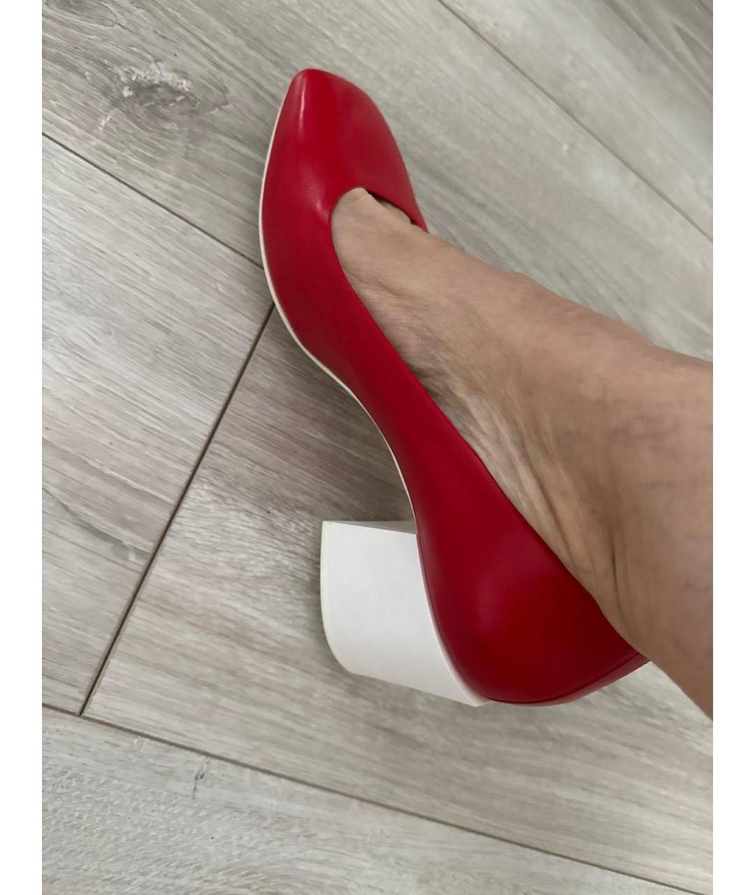 LANVIN Красные кожаные туфли, фото 8