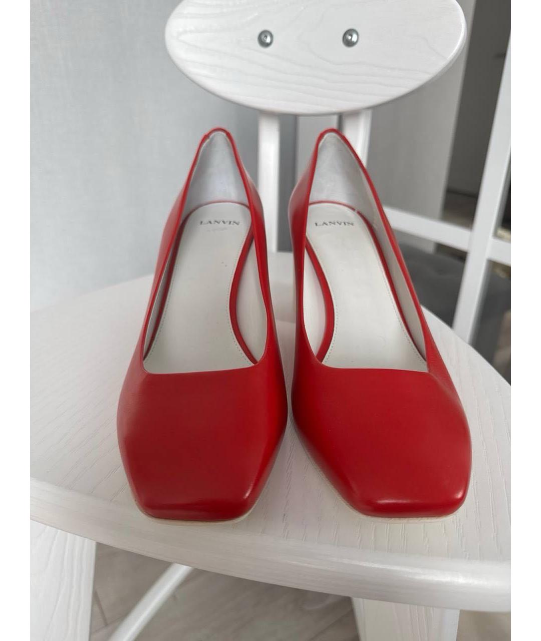 LANVIN Красные кожаные туфли, фото 2