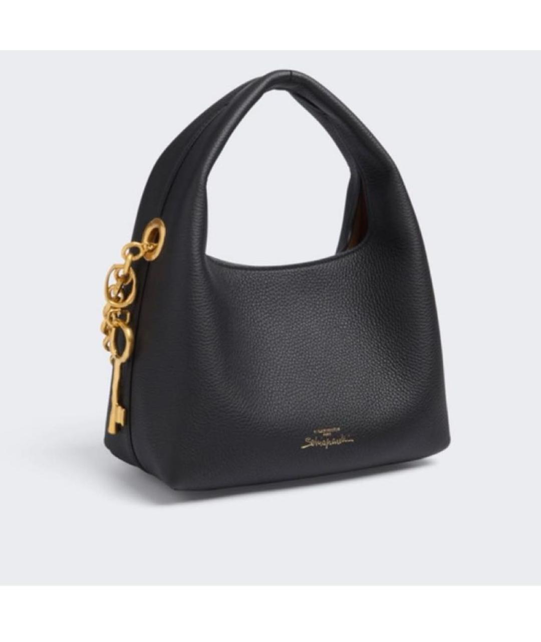 SCHIAPARELLI Черная кожаная сумка с короткими ручками, фото 3