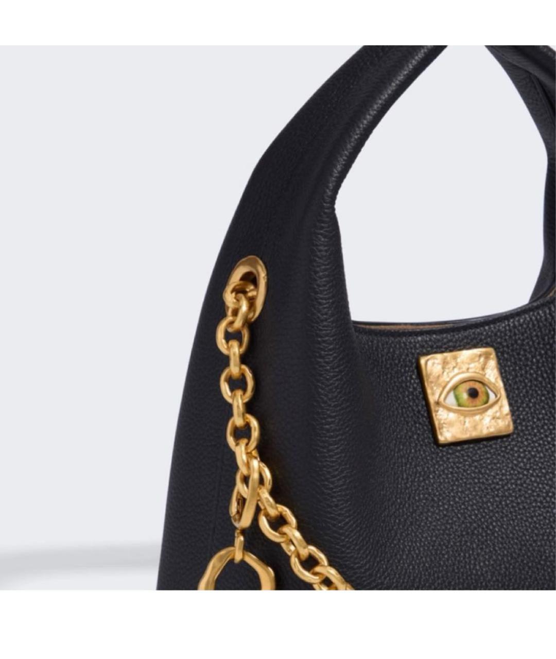SCHIAPARELLI Черная кожаная сумка с короткими ручками, фото 2