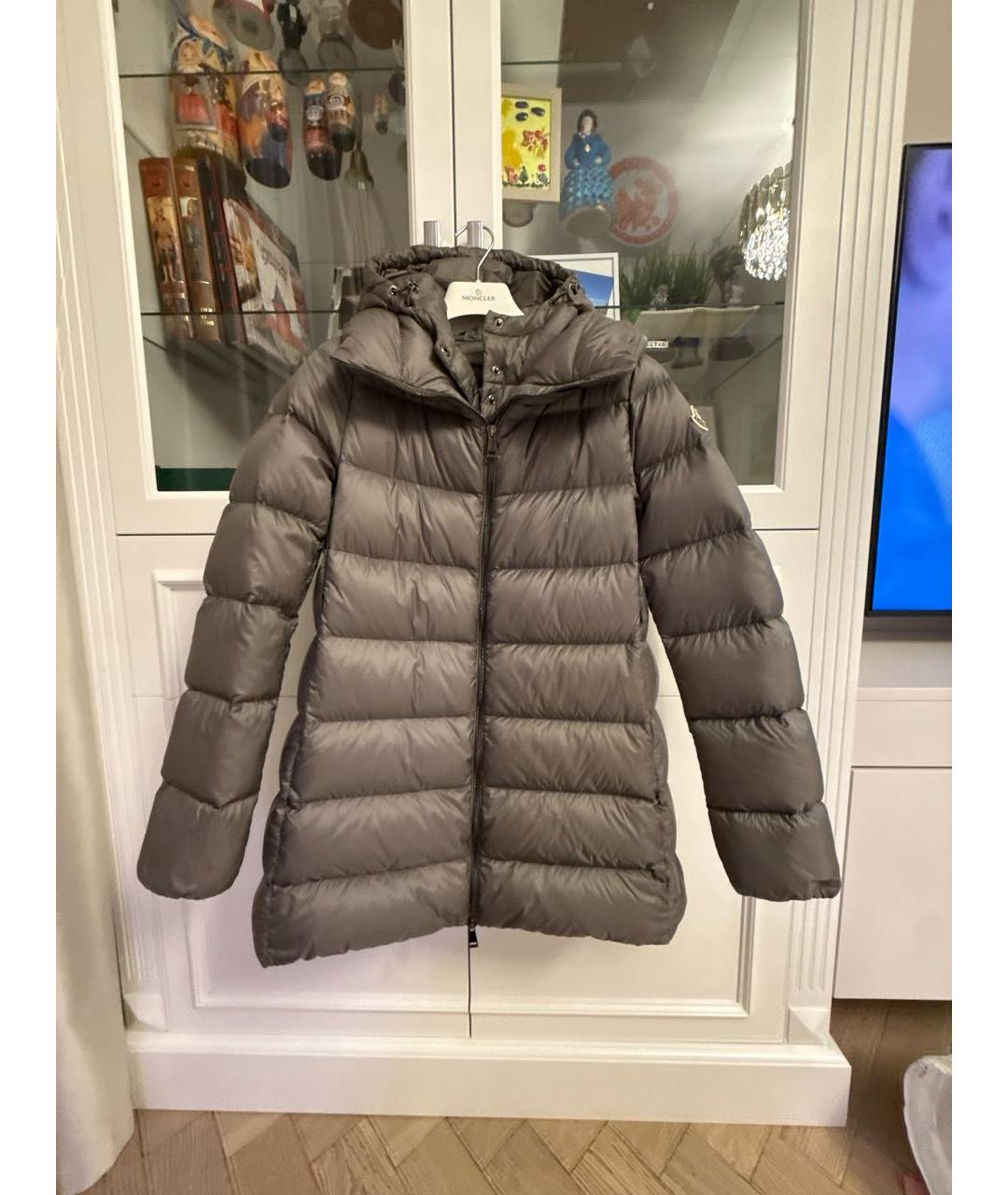 MONCLER Серый пуховик, фото 9