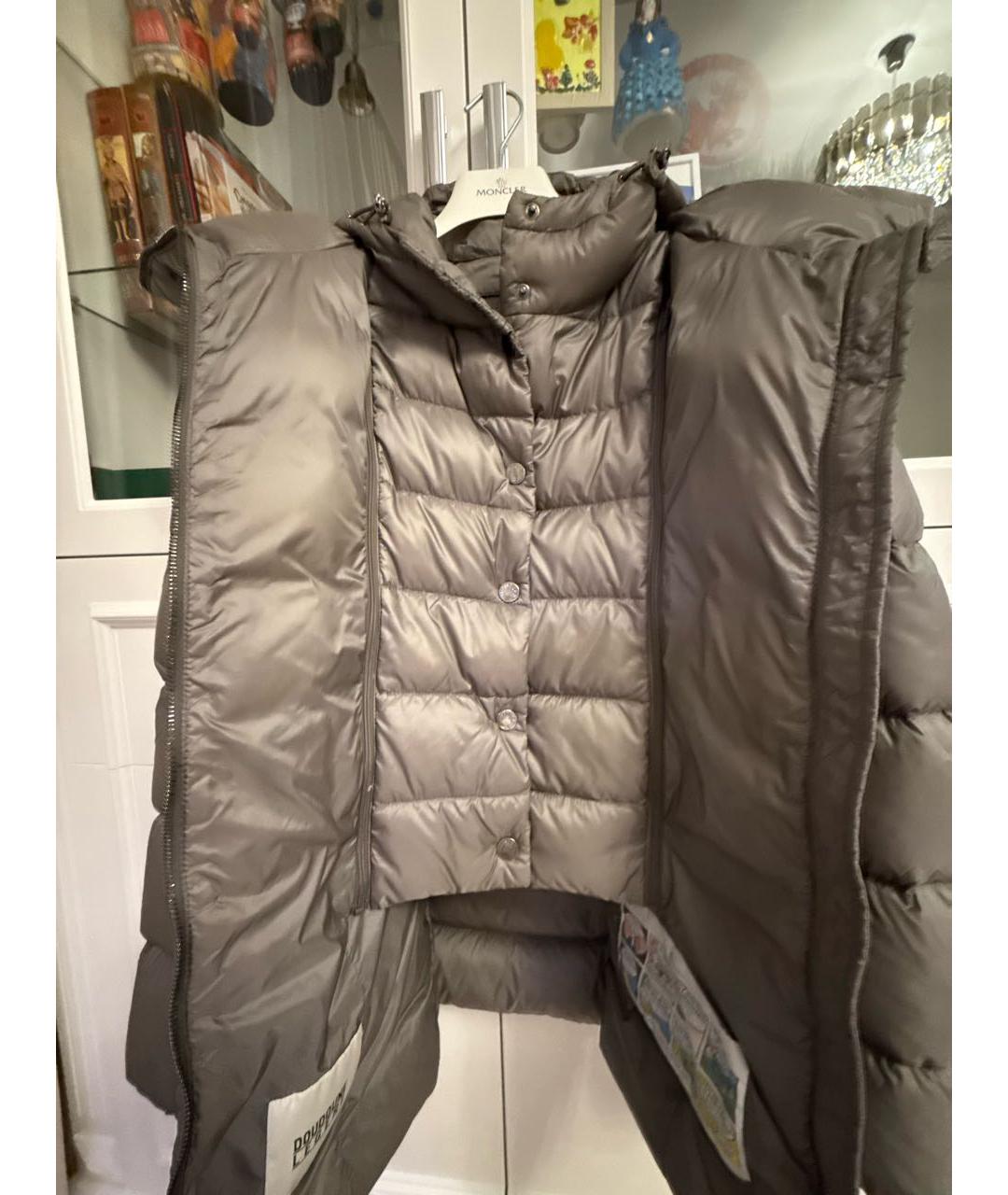 MONCLER Серый пуховик, фото 6