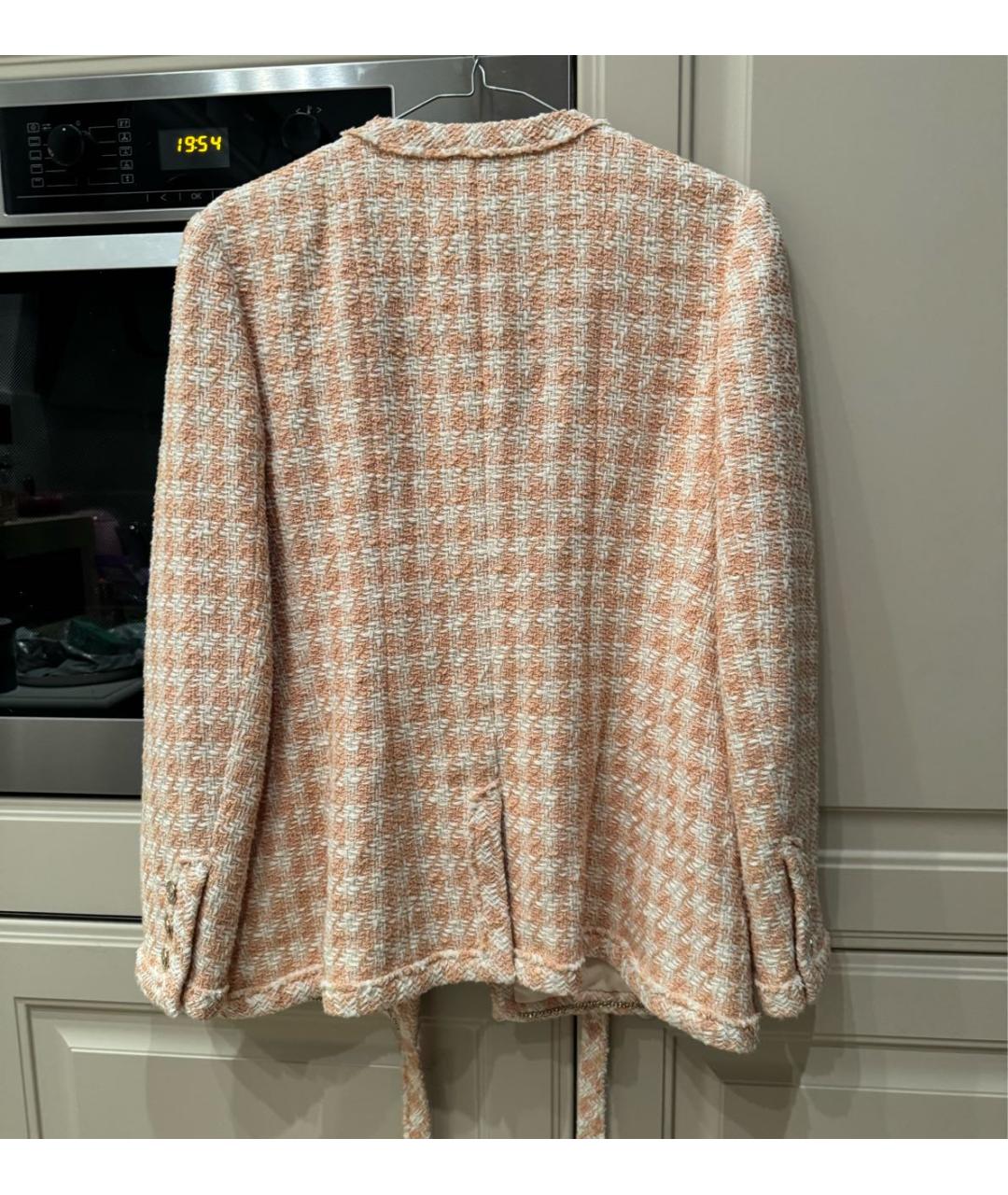 CHANEL Коралловый твидовый жакет/пиджак, фото 3