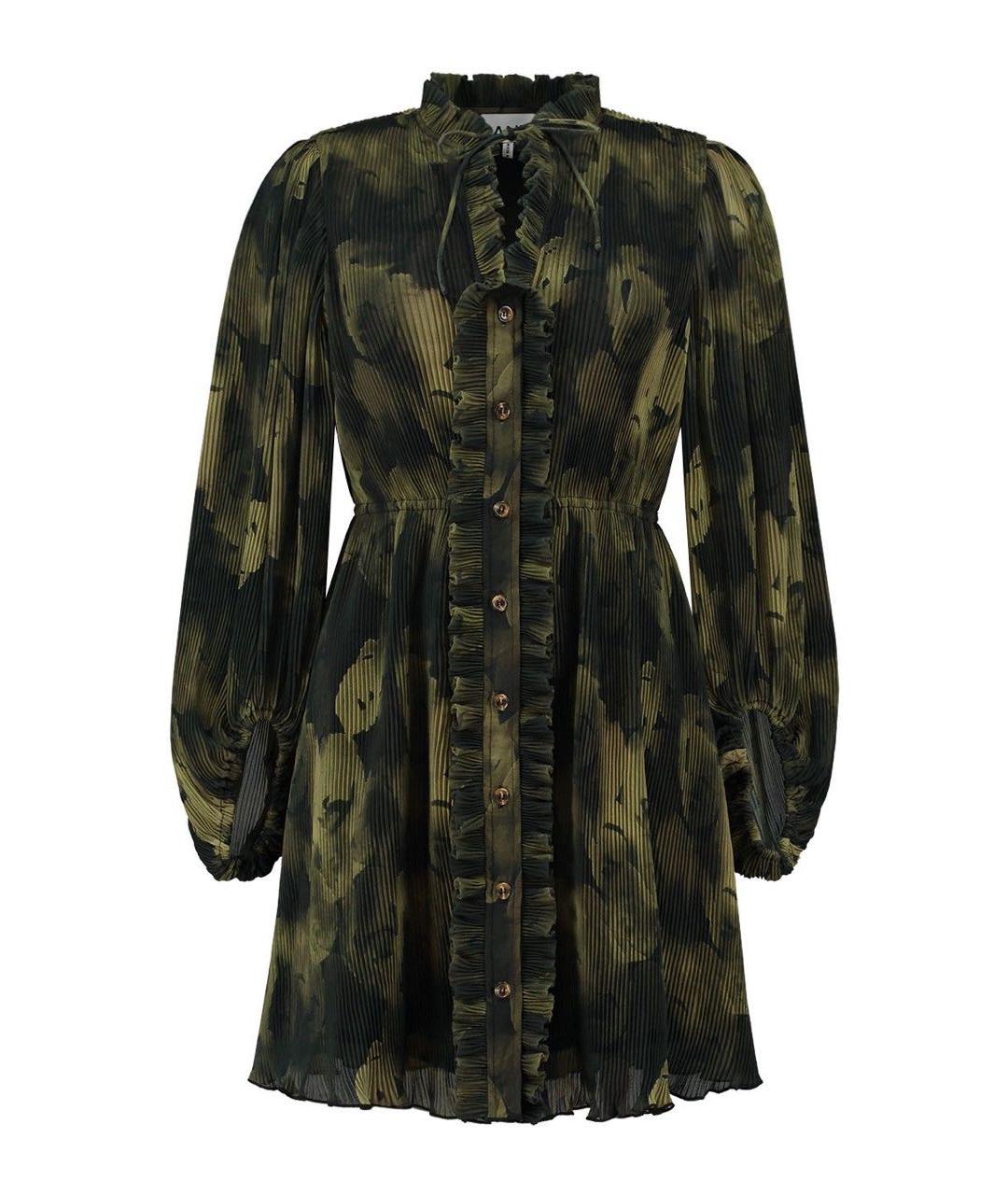 GANNI Зеленые полиэстеровое коктейльное платье, фото 1