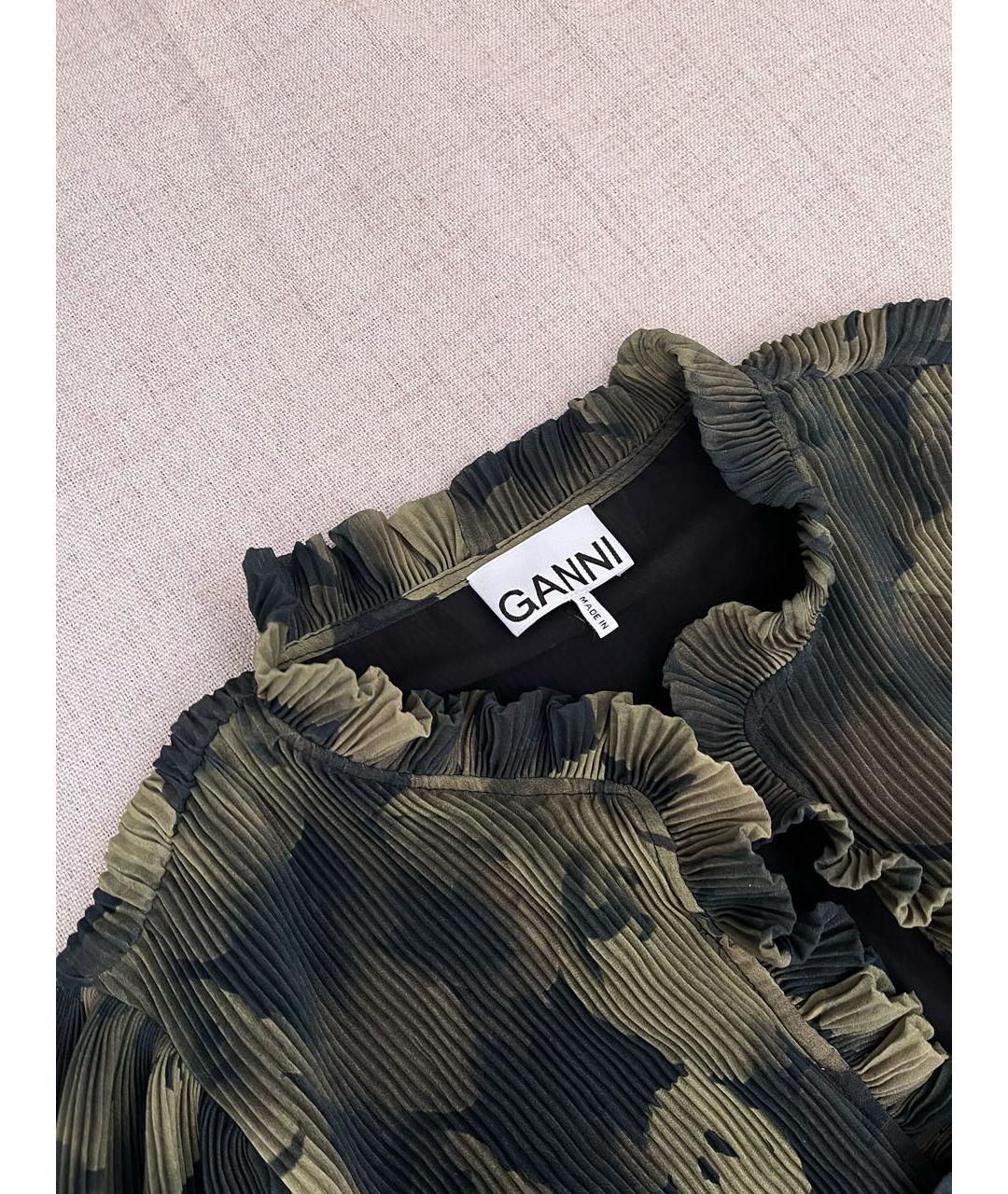 GANNI Зеленые полиэстеровое коктейльное платье, фото 3