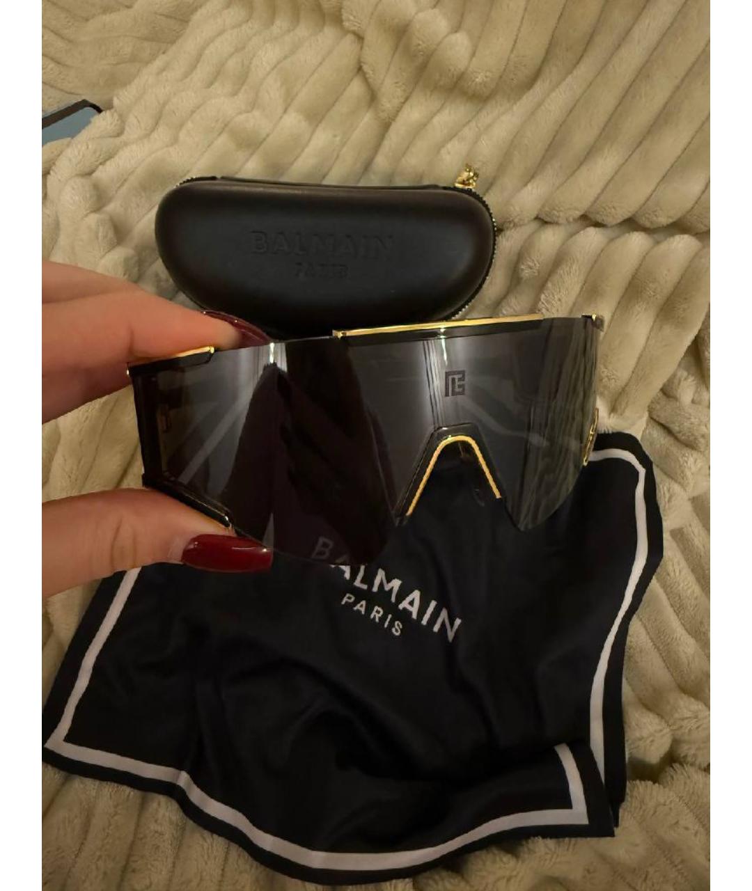 BALMAIN Черные пластиковые солнцезащитные очки, фото 2