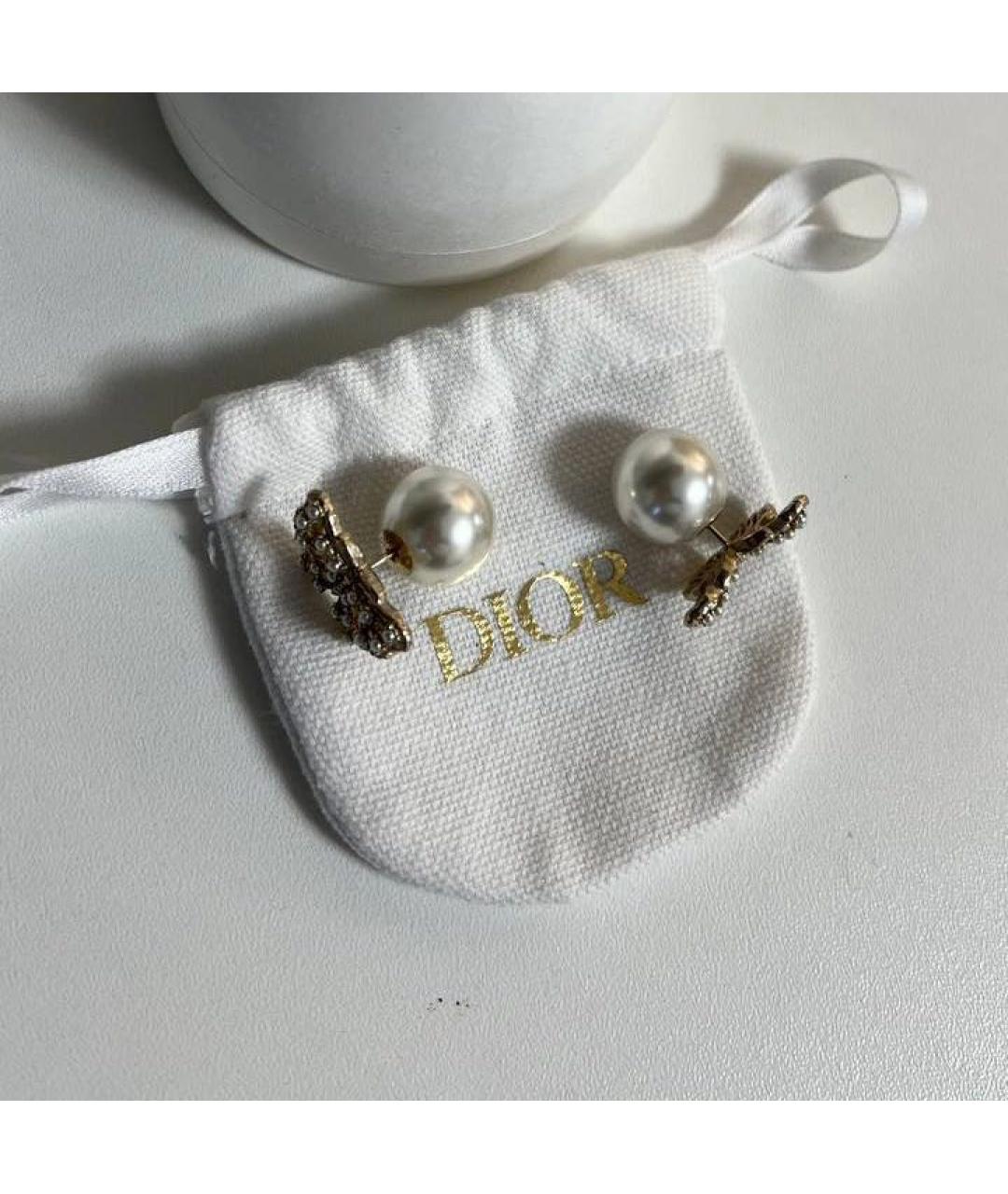CHRISTIAN DIOR Золотые металлические серьги, фото 3