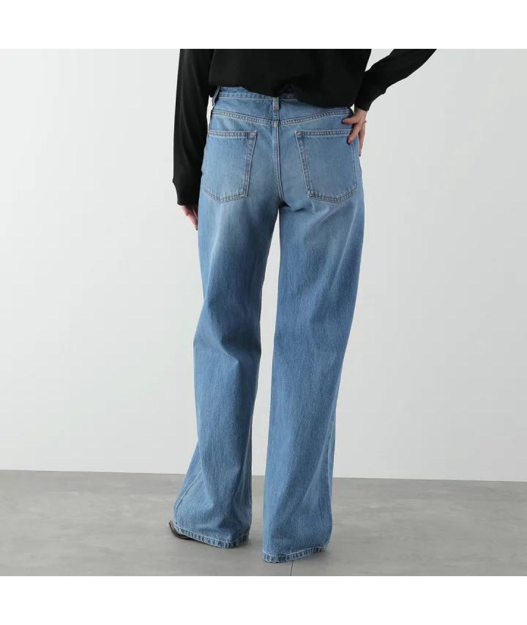 THE ROW Синие хлопковые прямые джинсы, фото 5