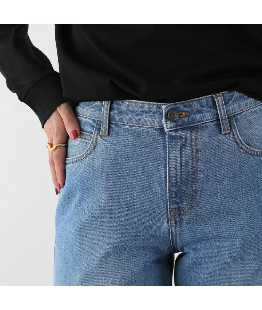 THE ROW Синие хлопковые прямые джинсы, фото 7