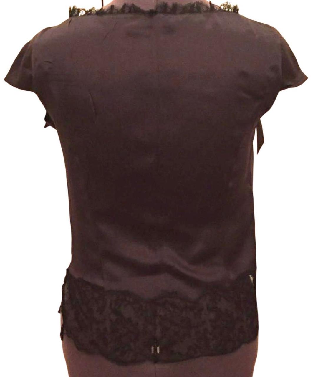 VALENTINO Черная шелковая футболка, фото 2