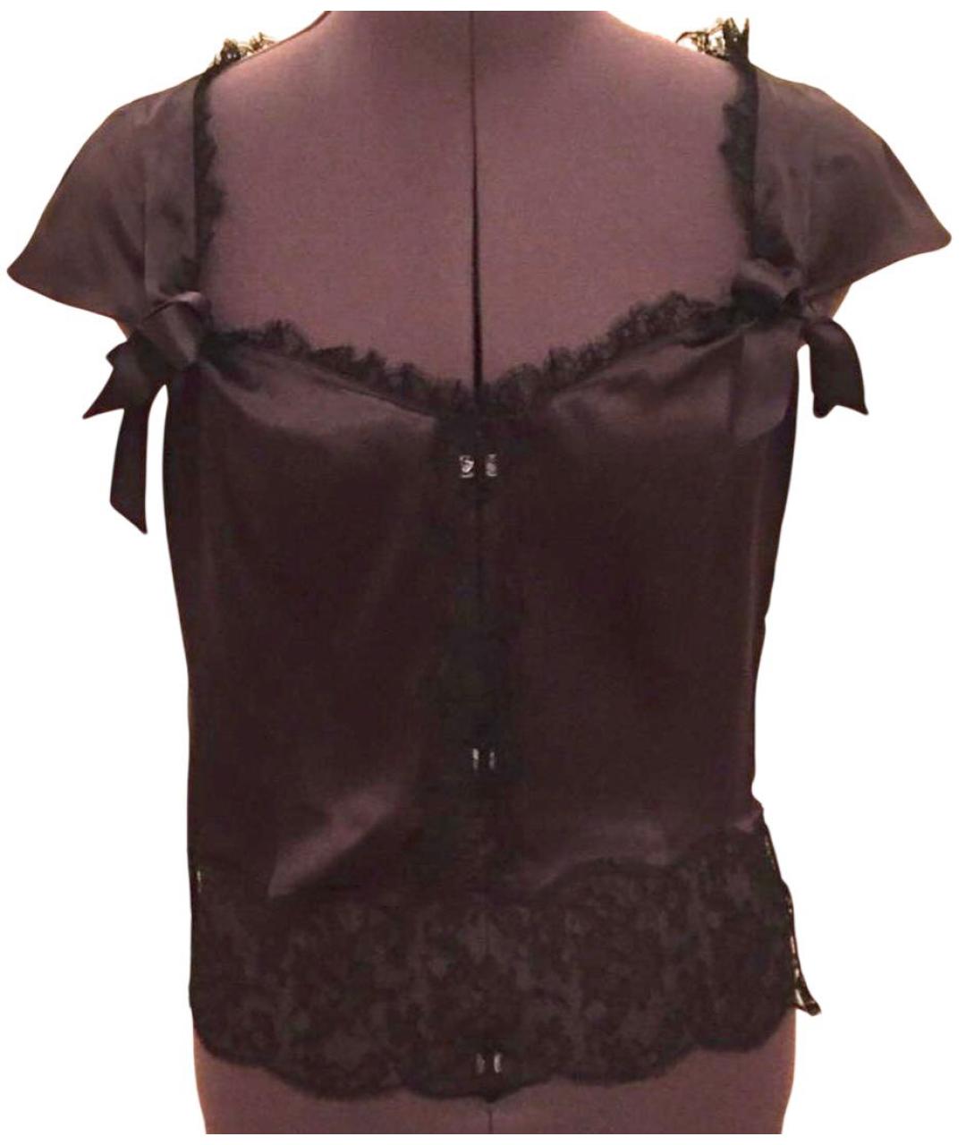 VALENTINO Черная шелковая футболка, фото 7