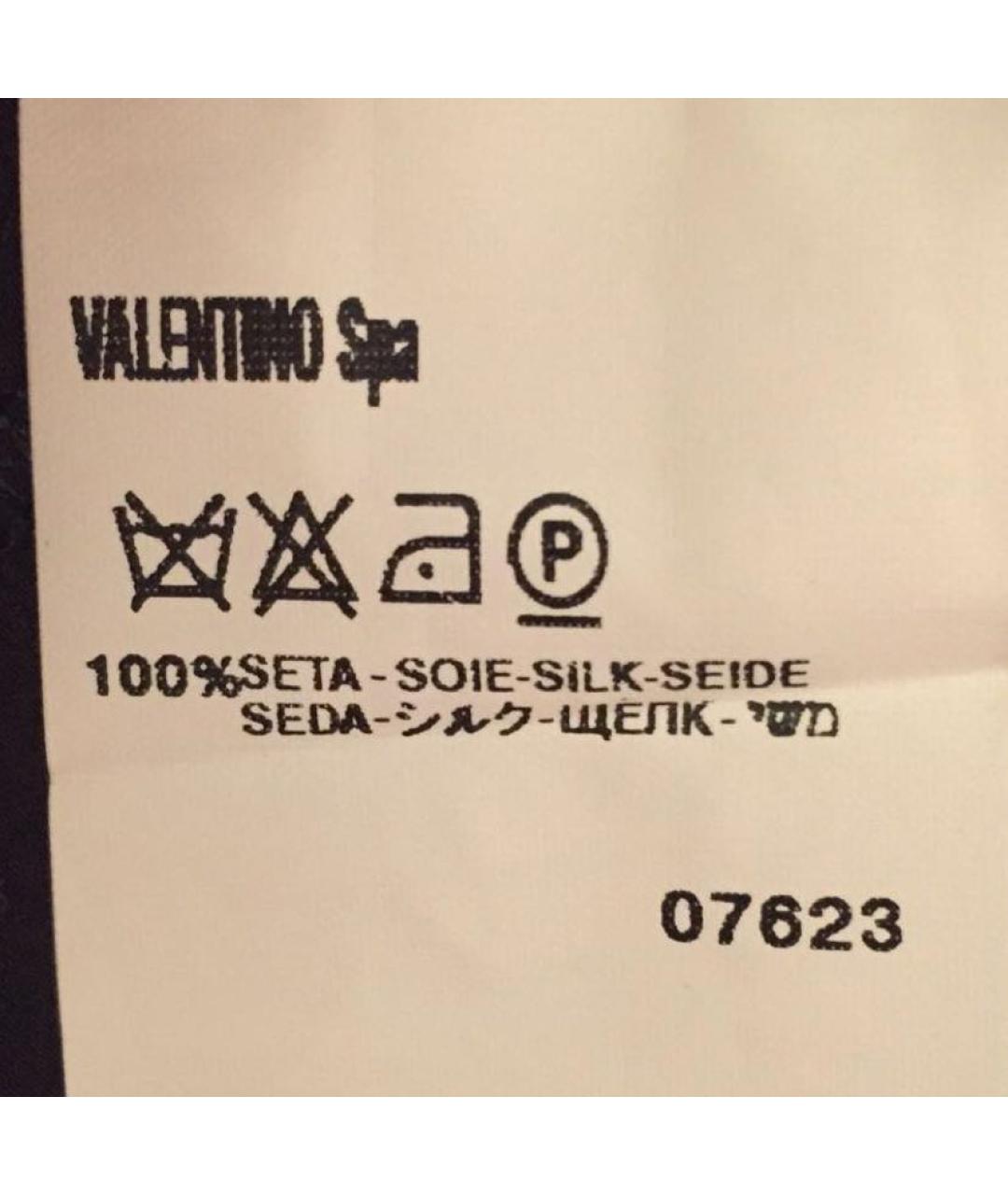 VALENTINO Черная шелковая футболка, фото 6