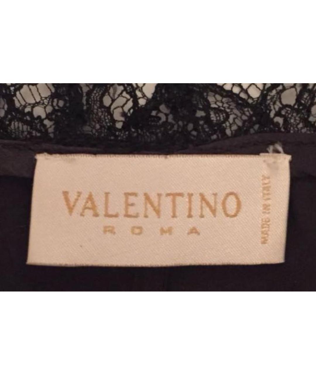 VALENTINO Черная шелковая футболка, фото 4