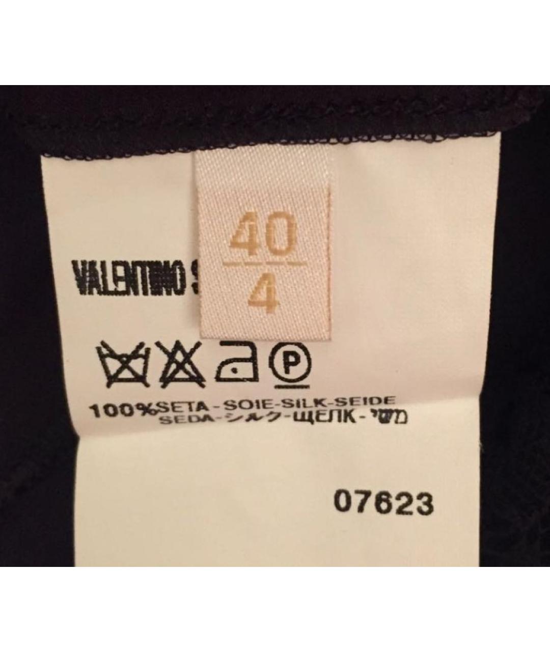 VALENTINO Черная шелковая футболка, фото 5